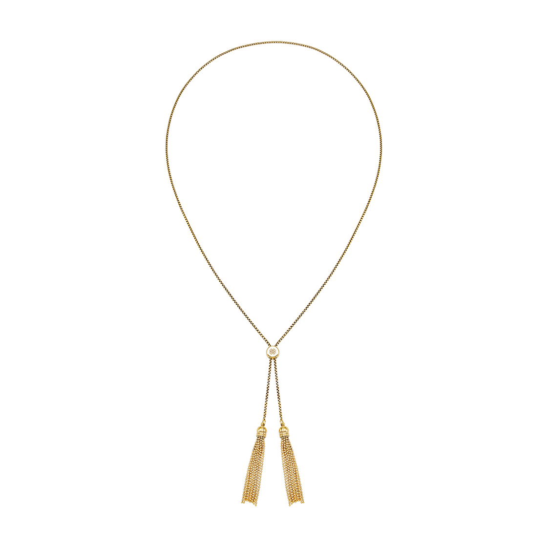 25B10N011-2 TEE RING JAY Tassel Scarf Necklace Gold