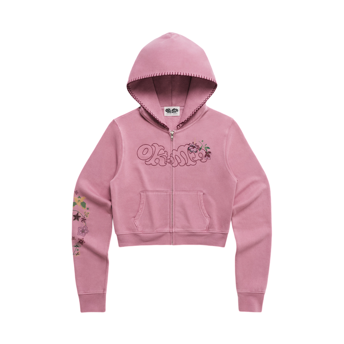 (W) 매드해피 × 오피스 키코 플로럴 슈렁큰 집업 릴라스((W) Madhappy x Office Kiko Floral Shrunken Zip Up Lilas)