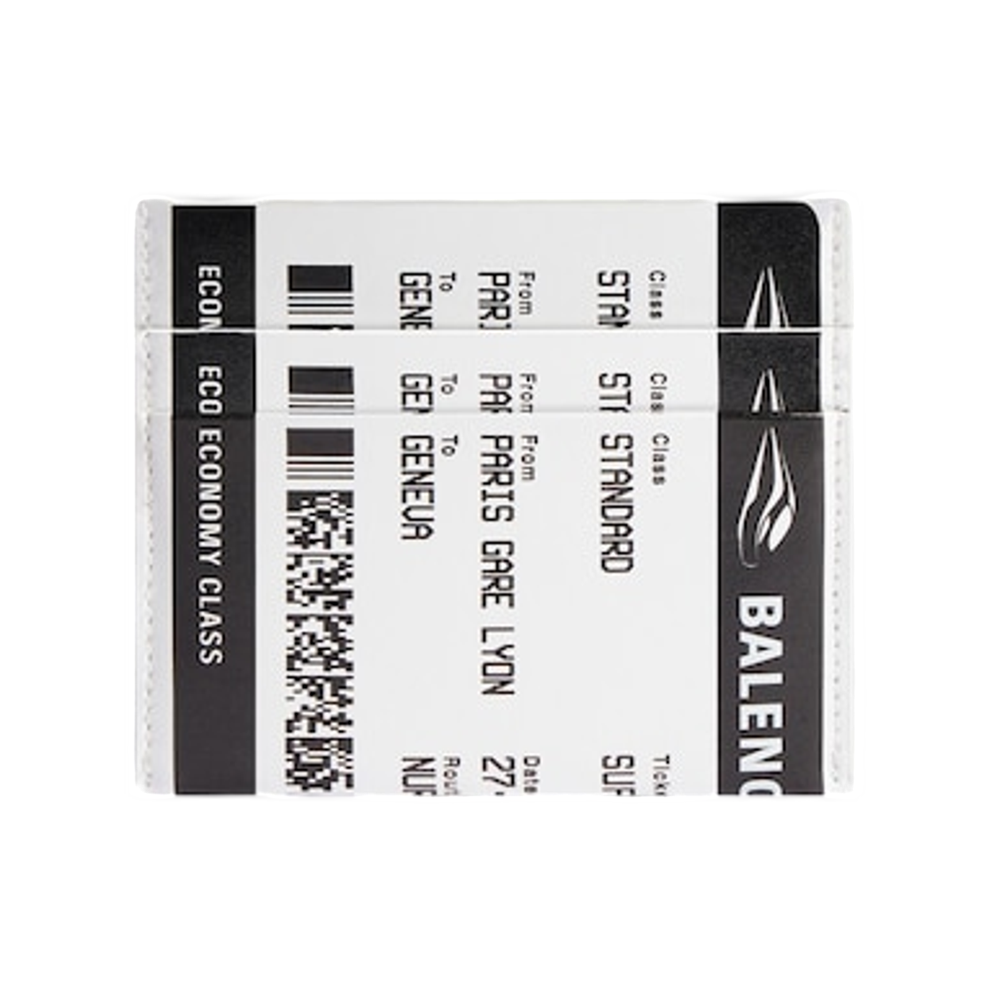 8465682AB5A1090 Balenciaga Passport Boarding Card Holder Black White