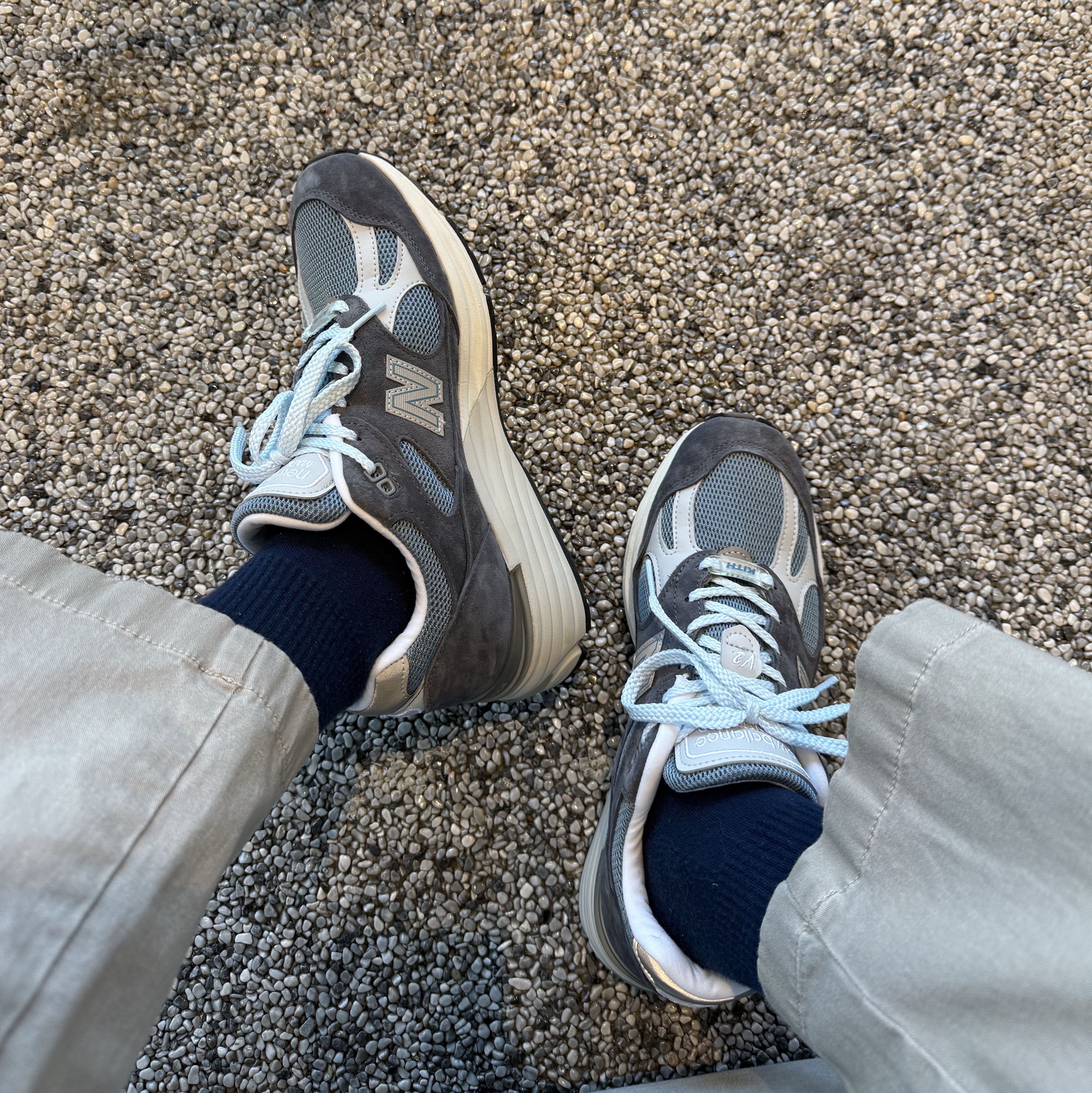 New Balance x Kith 991v2 Made in UK Steel Blue Grey 착용 스타일