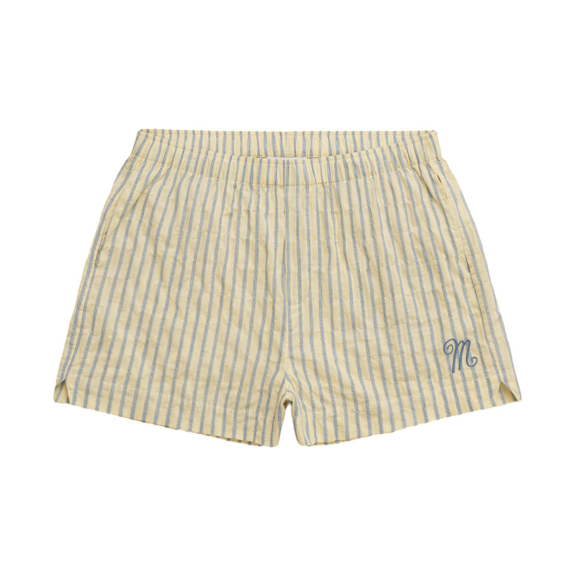 (W) 매드해피 팝린 복서 쇼츠 옐로우 스트라이프((W) Madhappy Poplin Boxer Short Yellow Stripe)
