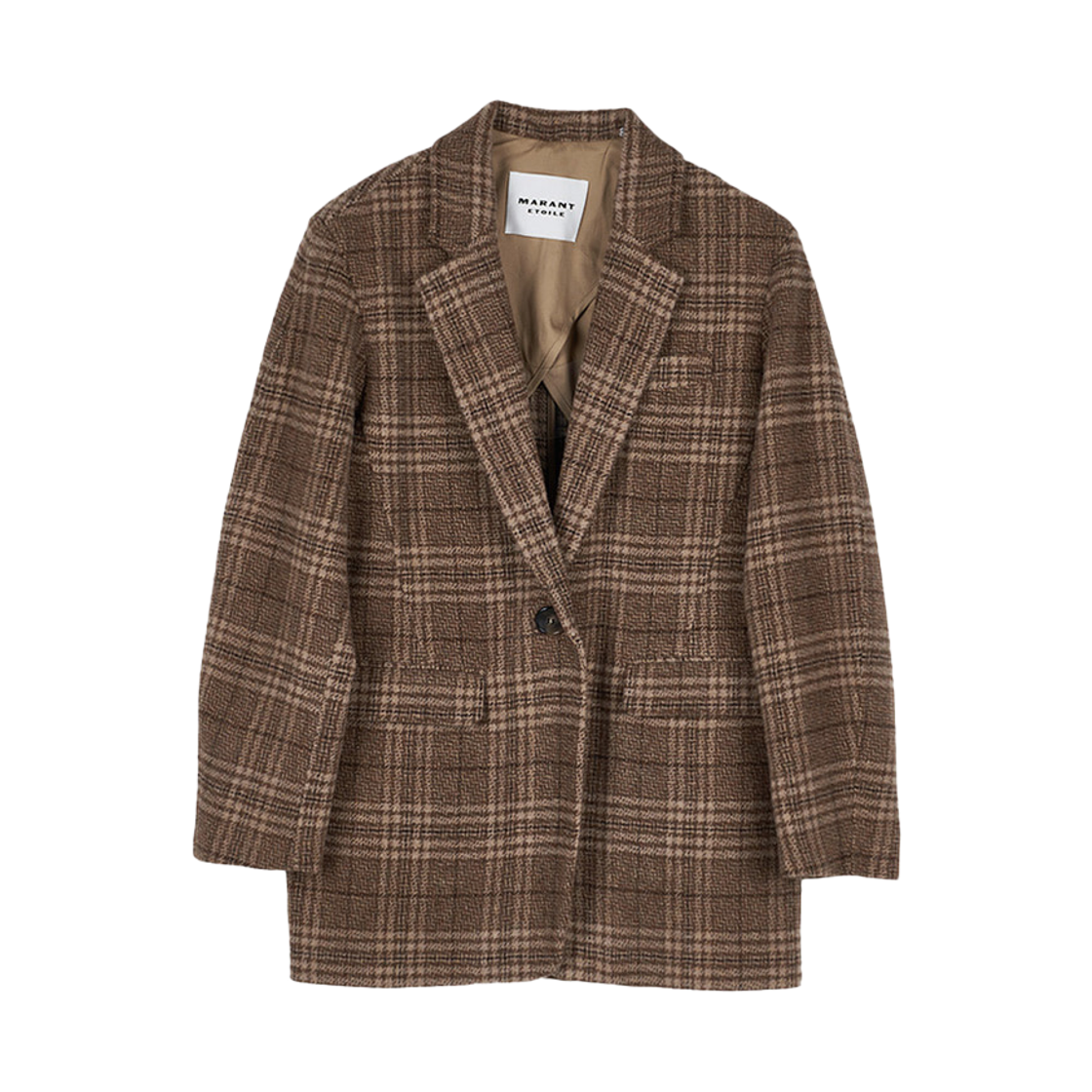 VE0522FB-C3D02E-50CA (W) Isabel Marant Gesina Check Tailored Jacket Caramel - 25FW