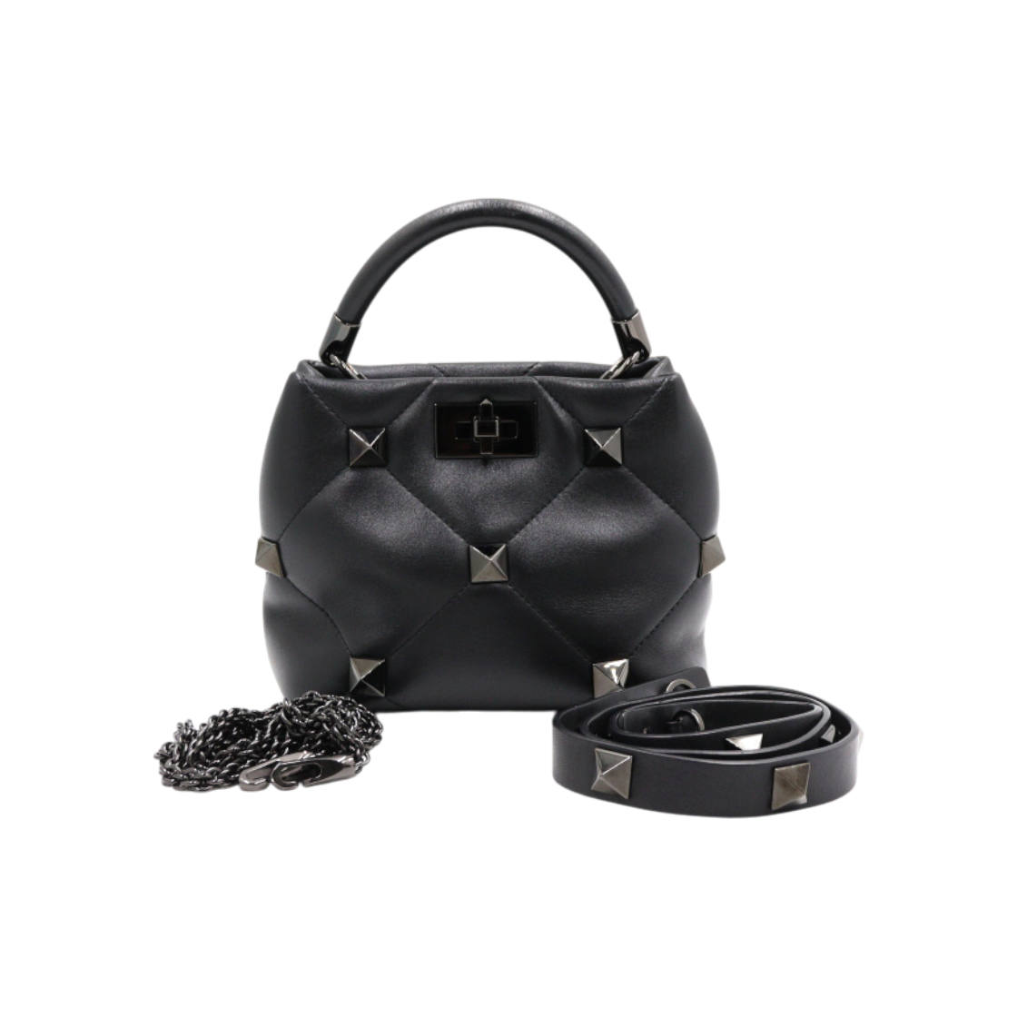 발렌티노 VW0B0I97BSF 로만 스터드 스몰 토트백 겸 숄더백 체인 크로스백 aa47495(Valentino Roman Stud Small Tote & Shoulder Bag with Chain Crossbody)