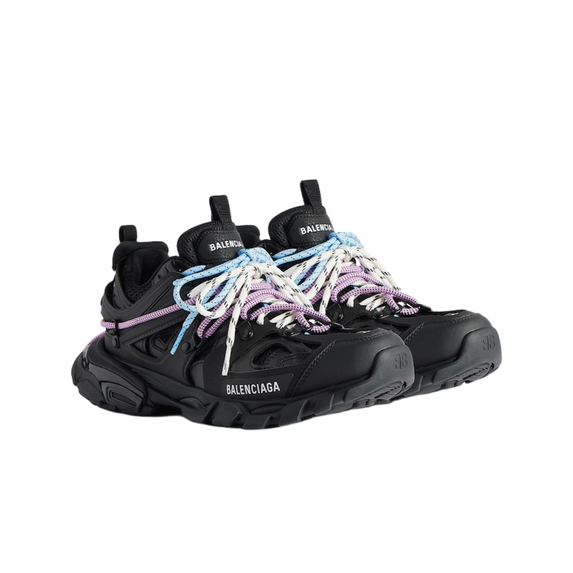 (W) 발렌시아가 트랙 트레일 레이스 스니커즈 블랙 핑크 블루 베이지((W) Balenciaga Track Trail Laces Sneaker Black Pink Blue Beige) - 2