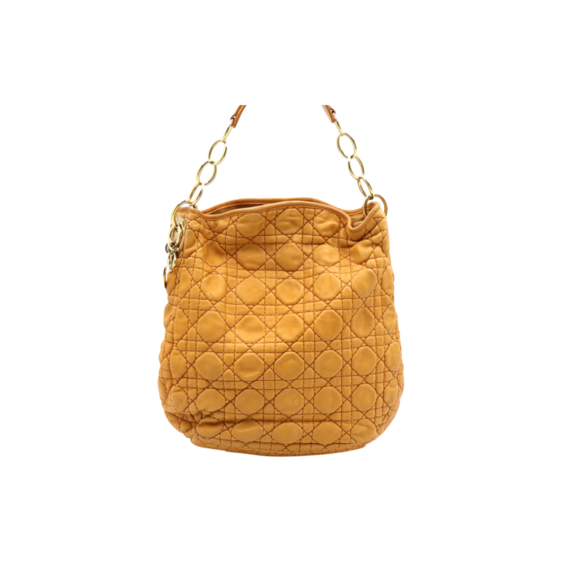 ITT49AW3873D Dior Orange Cannage Soft Leather Small Hobo Shoulder Bag