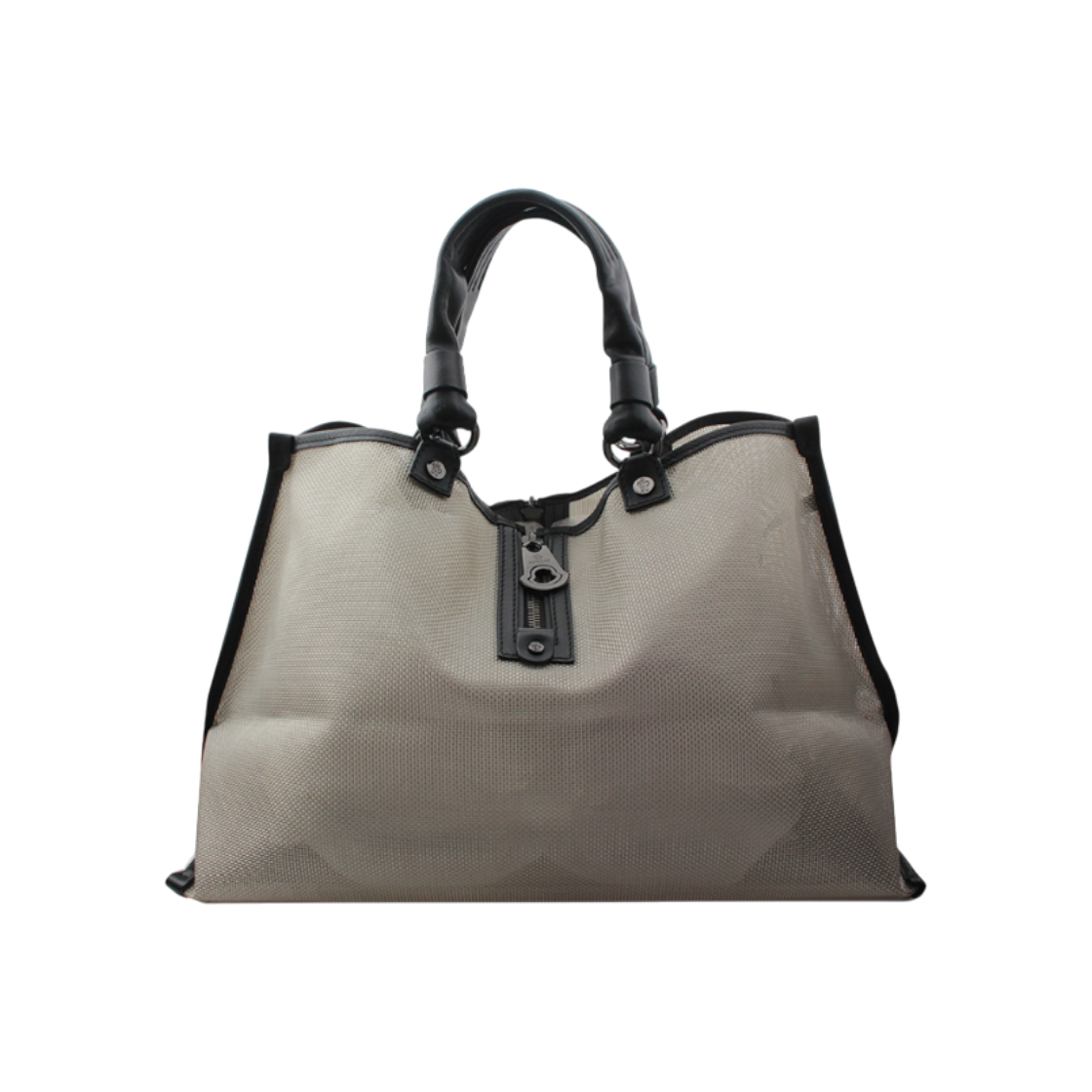 ITSI8UTOQ6EJ Moncler Calfskin Trim Mesh Big Tote Bag