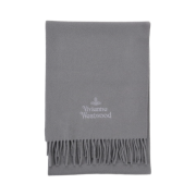 Vivienne Westwood Embroidered Logo Muffler Light Grey