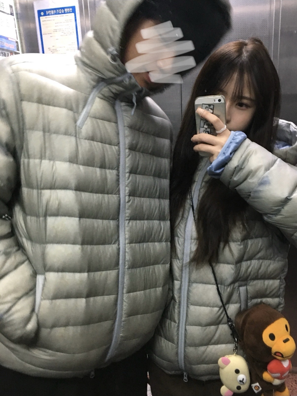 Sansan Gear Suffix Puffer Jacket Grey_25FW, BAPE Baby Milo Plush Mobile Bag Brown 착용 스타일