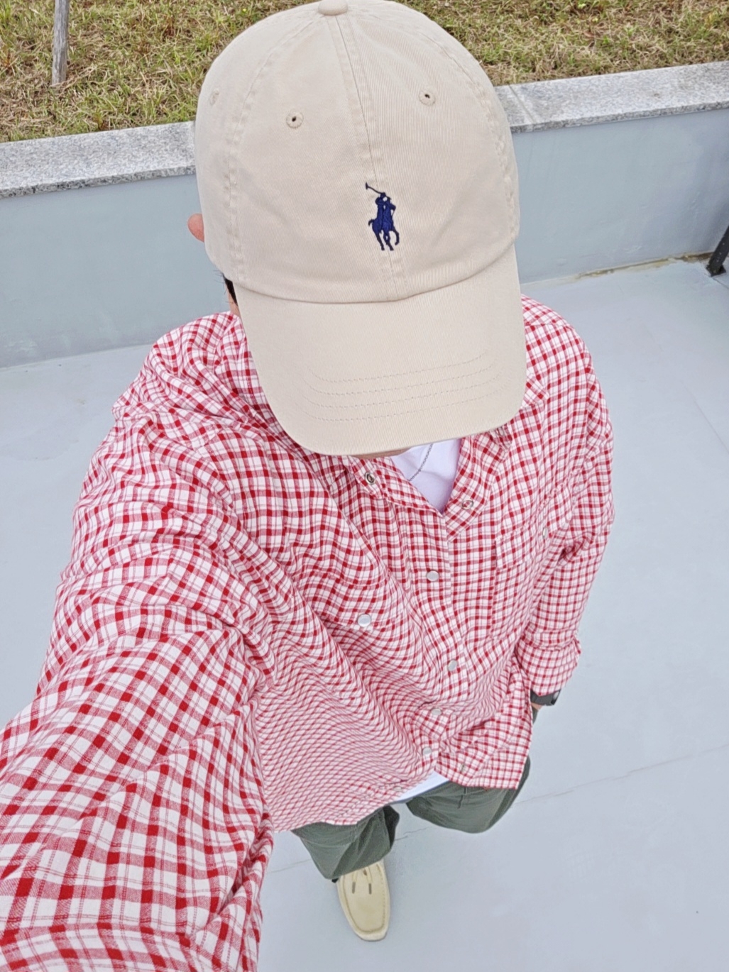 [20% 적립] Polo Ralph Lauren Cotton Chino Baseball Cap Nubuck Relay Blue - 25SS, General Idea Man Western Check Shirts Red 착용 스타일