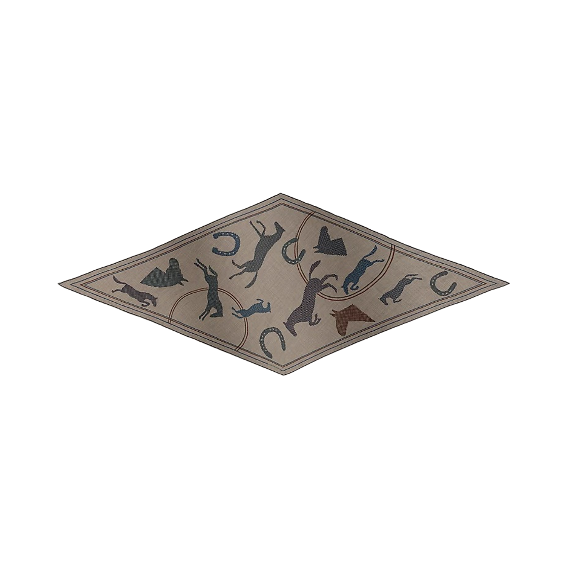 H434818T08 Hermes Saut Losange Etoupe Marron Fonce