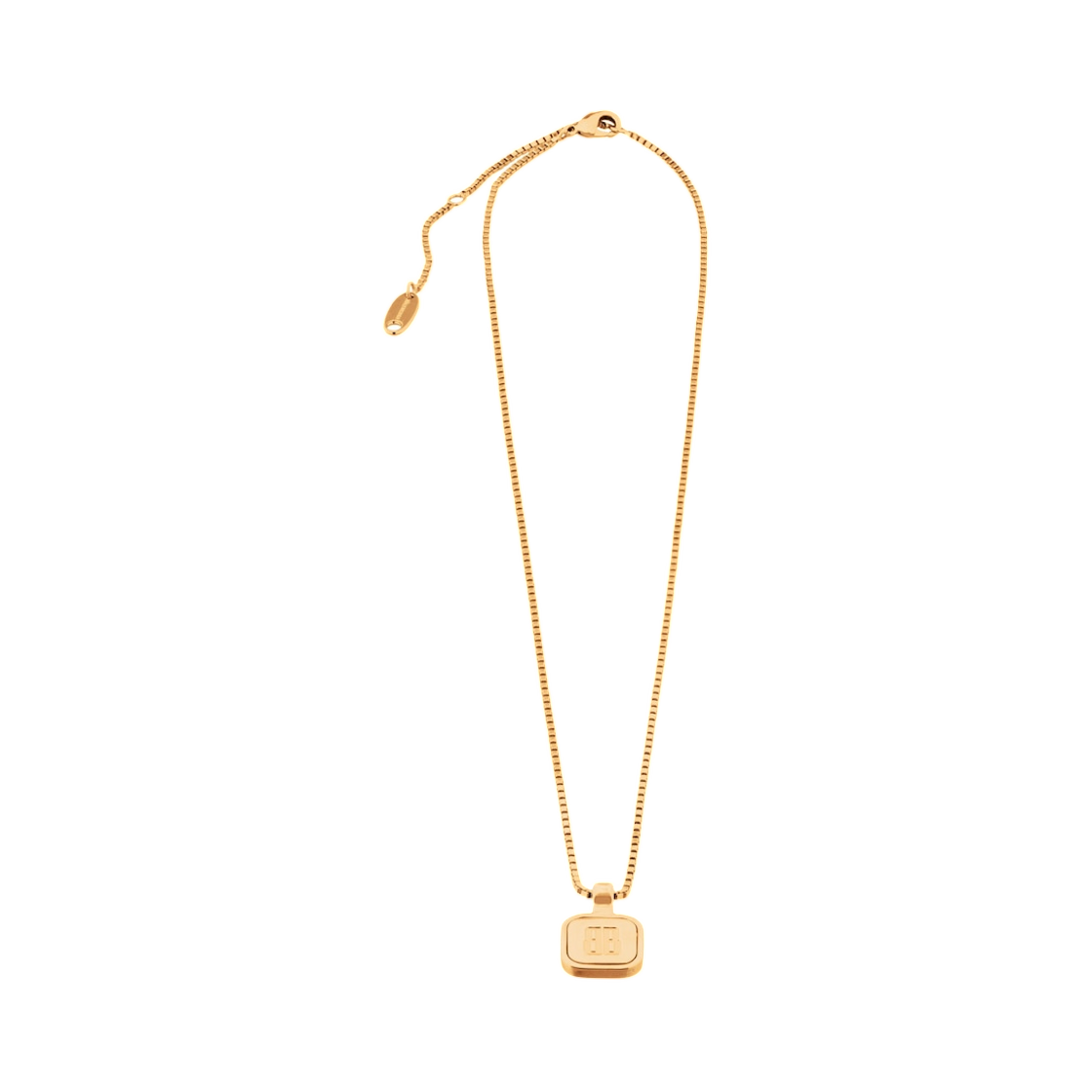 848457TZ88G8100 Balenciaga Nano Square Long Necklace Gold