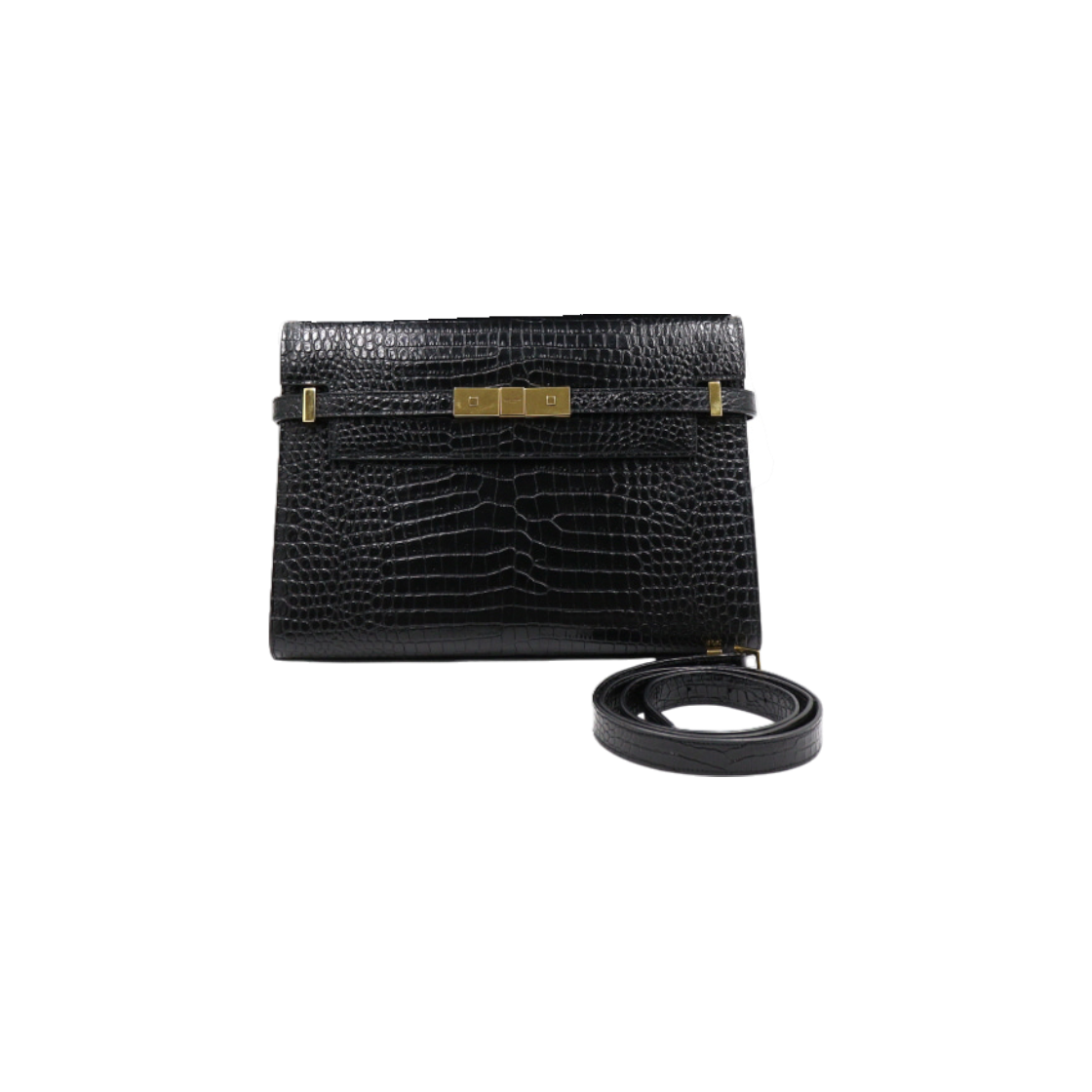 생로랑 579271 블랙 크로커다일 엠보스 맨하탄 숄더백 aa47891(Saint Laurent Black Crocodile Embossed Manhattan Shoulder Bag 579271)