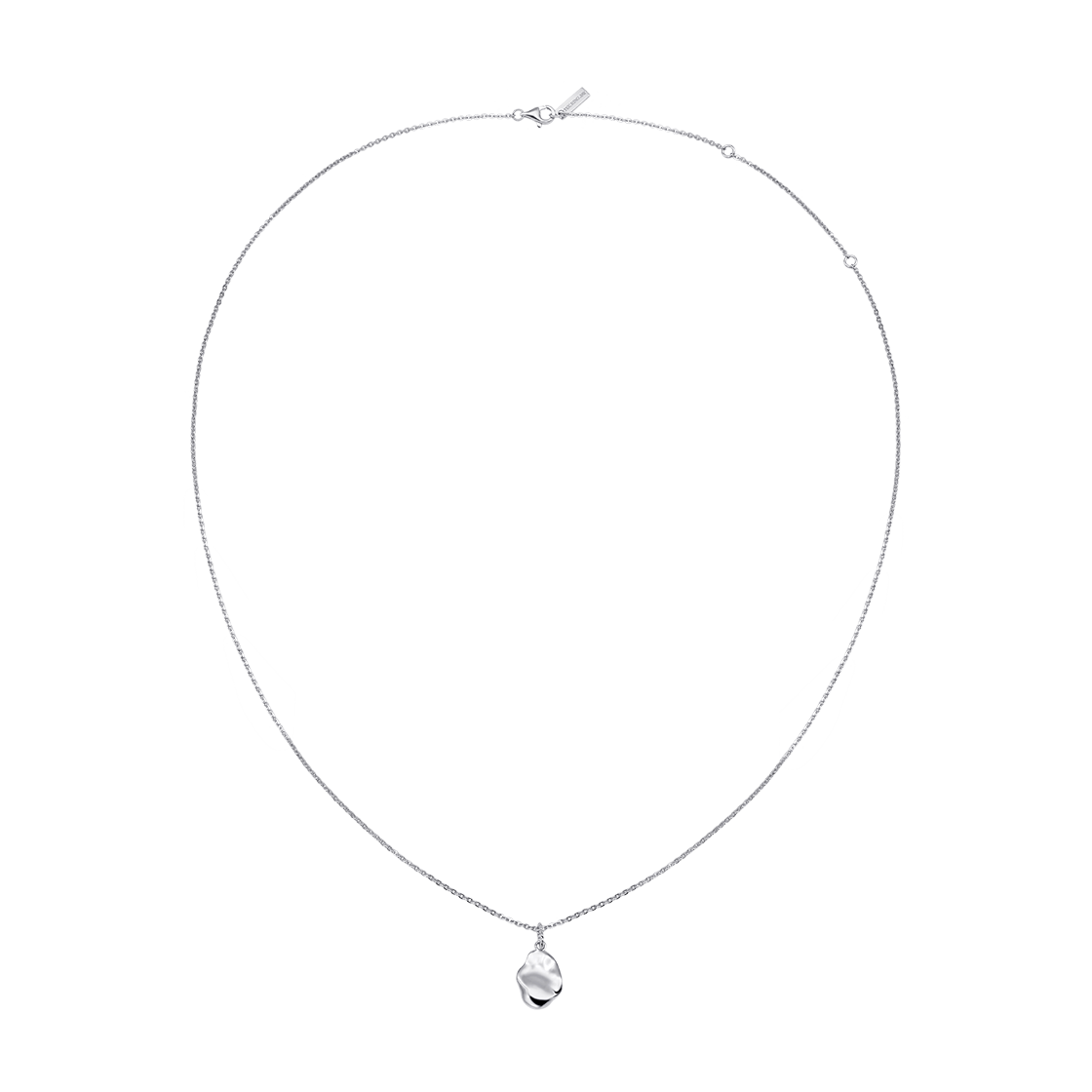 25B10N015-1 TEE RING JAY Baroque Pearl Chain Necklace Silver