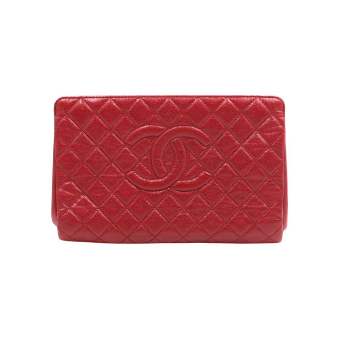 IT7O7WQVGJLR Chanel Red Caviar Timeless CC Women's Clutch Bag