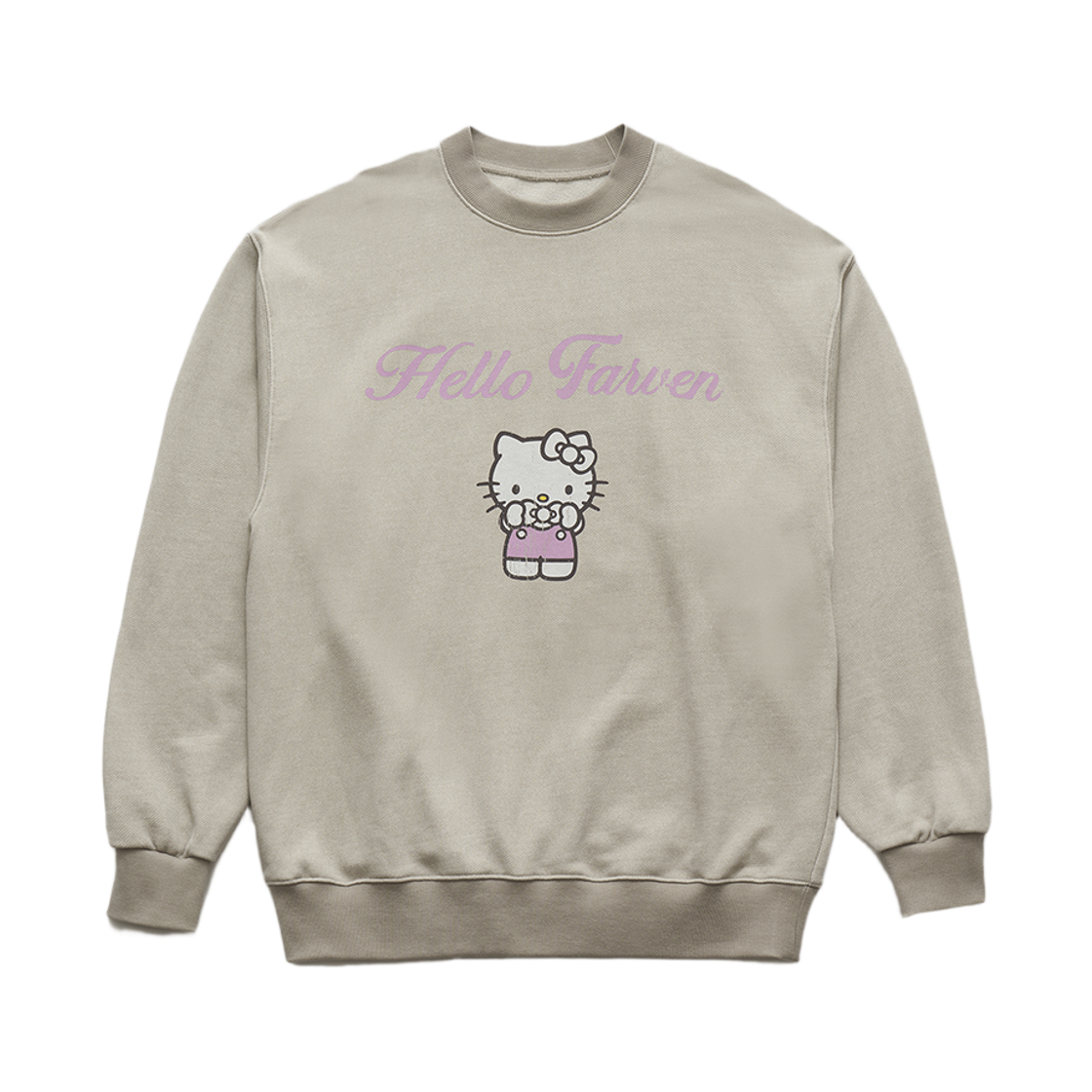 파르벵 x 헬로 키티 그래픽 스웻셔츠 빈티지 베이지(Farven x Hello Kitty Graphic Sweatshirt_Vintage beige)