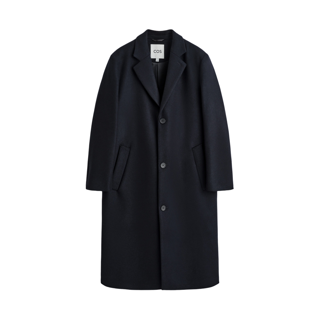 1305137001 COS Single Breasted Wool Coat Navy