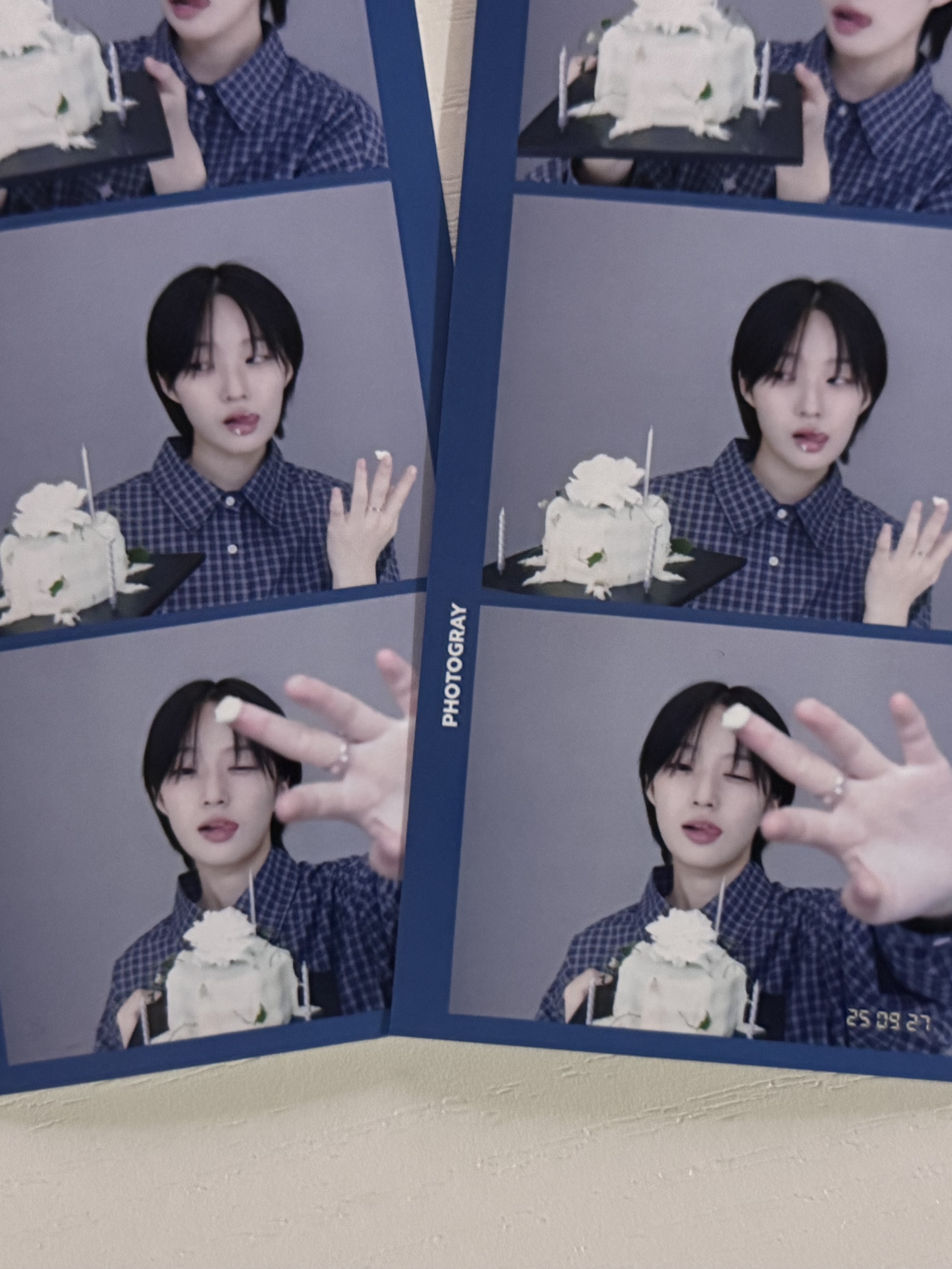SLOW RECORD HOUSE Breeze Check Shirt Blue 착용 스타일 - 3