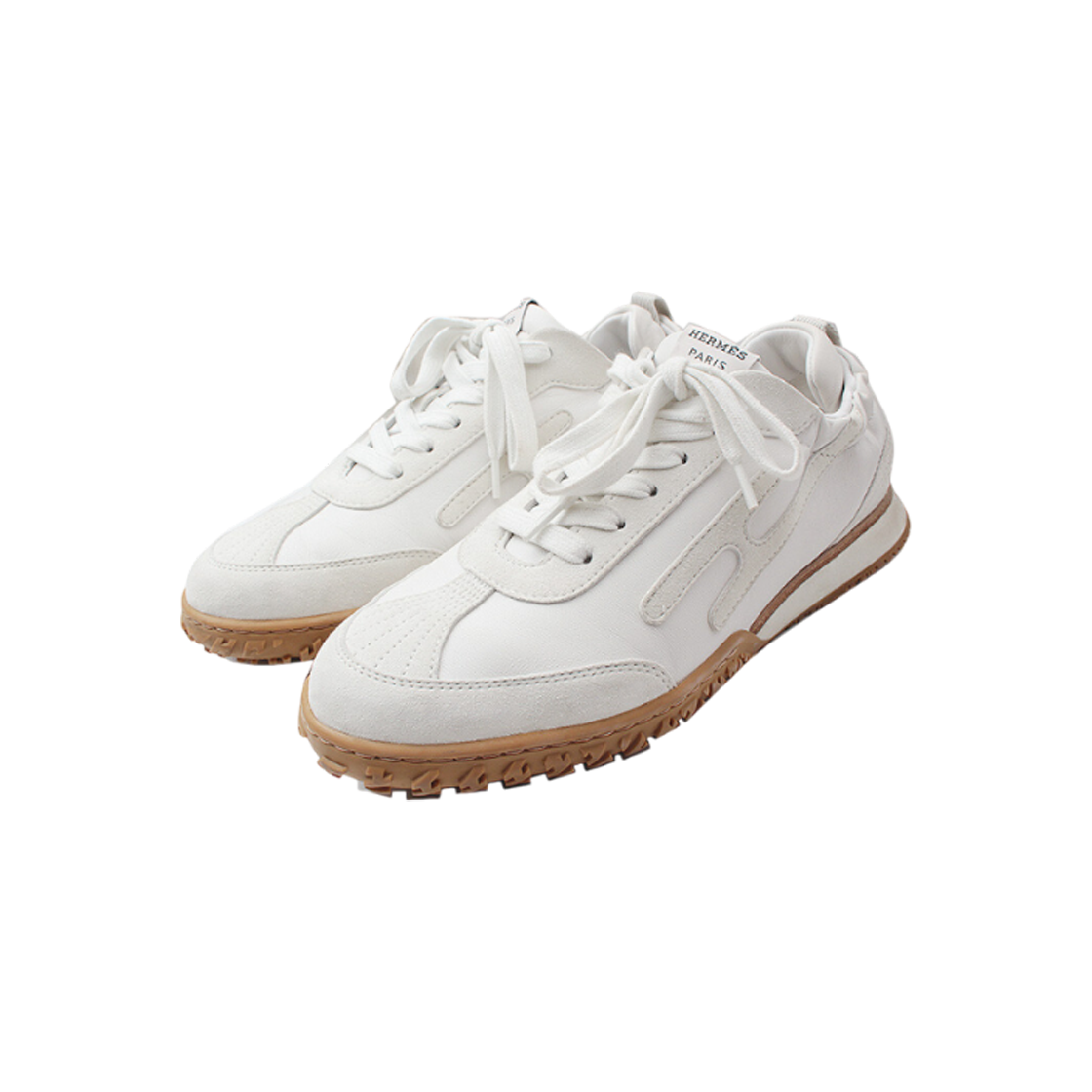 ITGU7NGTU5EV Hermes Off White Calfskin Sneakers Size 37