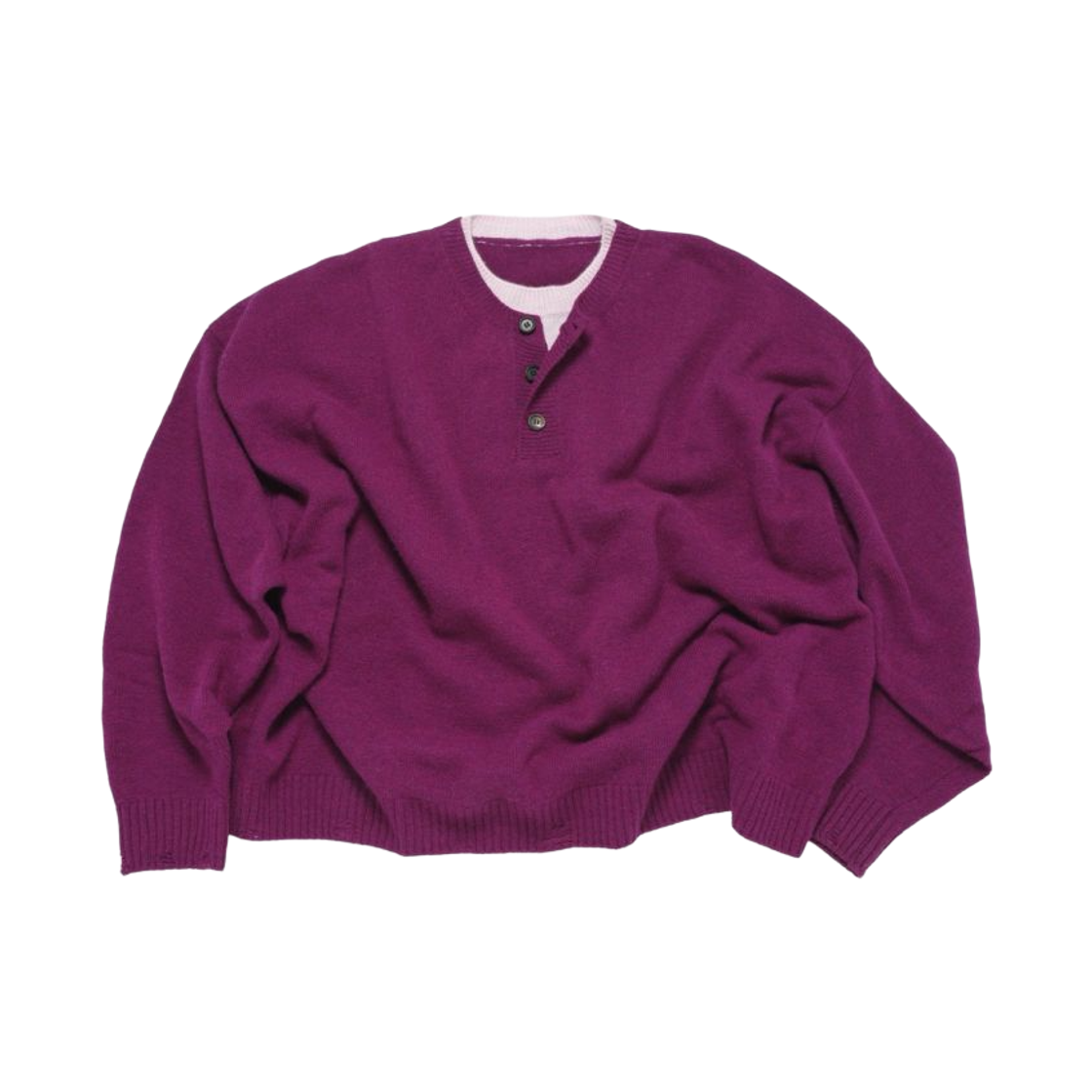 엠제이디 콘트라스트 넥 캐시 크롭 니트 마젠타(MJD Contrast Neck Cash Crop Knit Magenta)