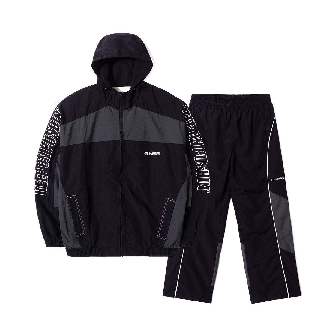 Q5AMJK002BCH QT8 GARMENTS Retro Track Setup Black/Charcoal
