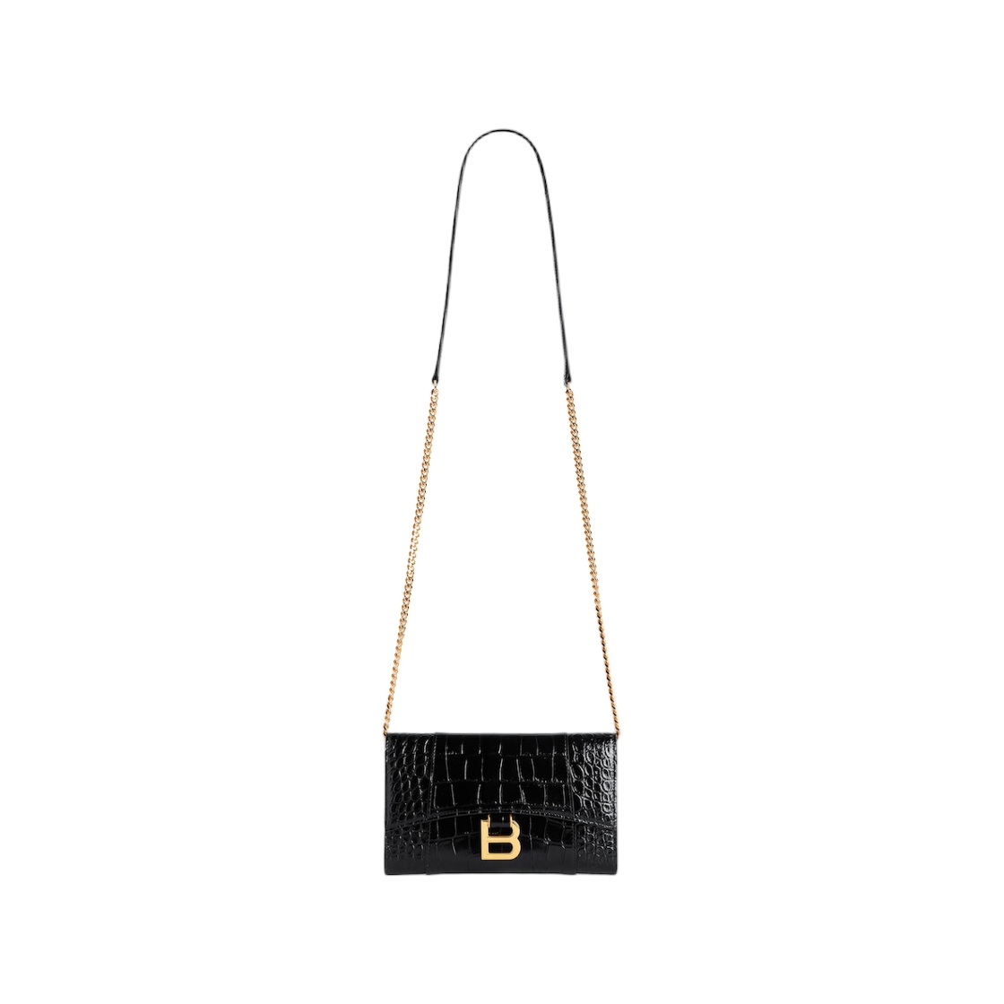 8463432ABLU1000 Balenciaga Hourglass Wallet On Chain Black