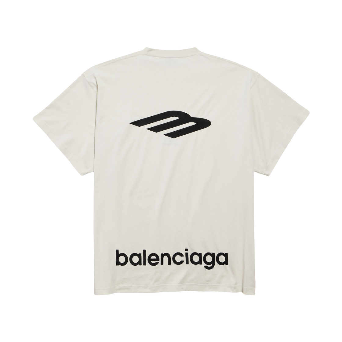 850345TTVK59054 Balenciaga 3B Sports Icon Oversized T-Shirt Chalky White Black