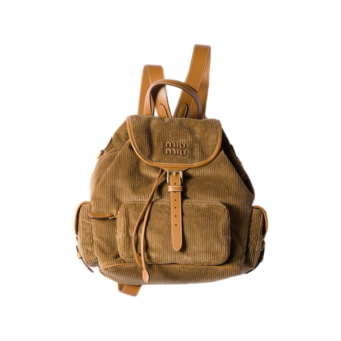 5BZ042-AF81-F0401 Miu Miu Corduroy Backpack Cinnamon