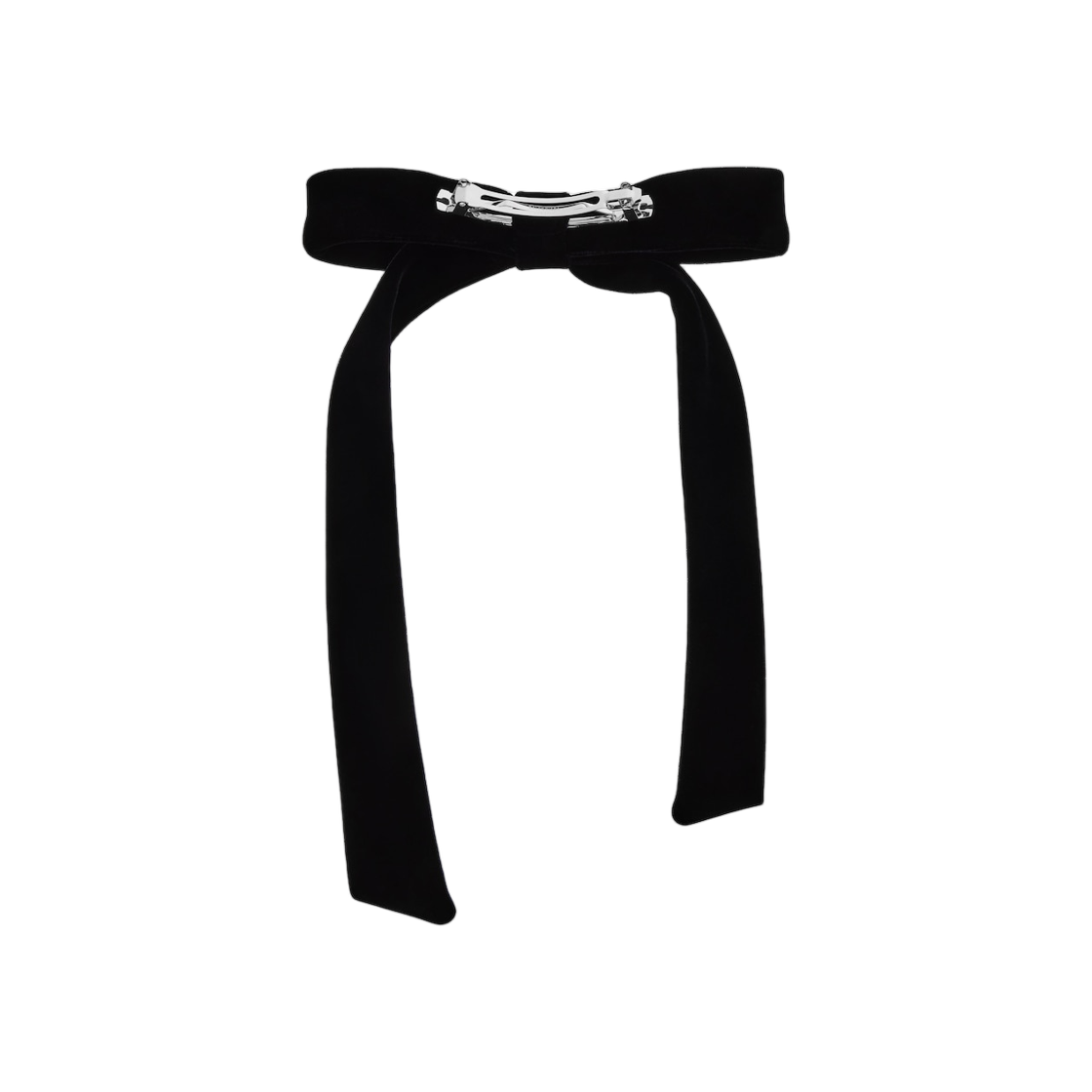 (W) 발렌시아가 홀리 씬 헤어 보우 블랙 샤이니 실버((W) Balenciaga Holli Thin Hair Bow Black Shiny Silver) - 2