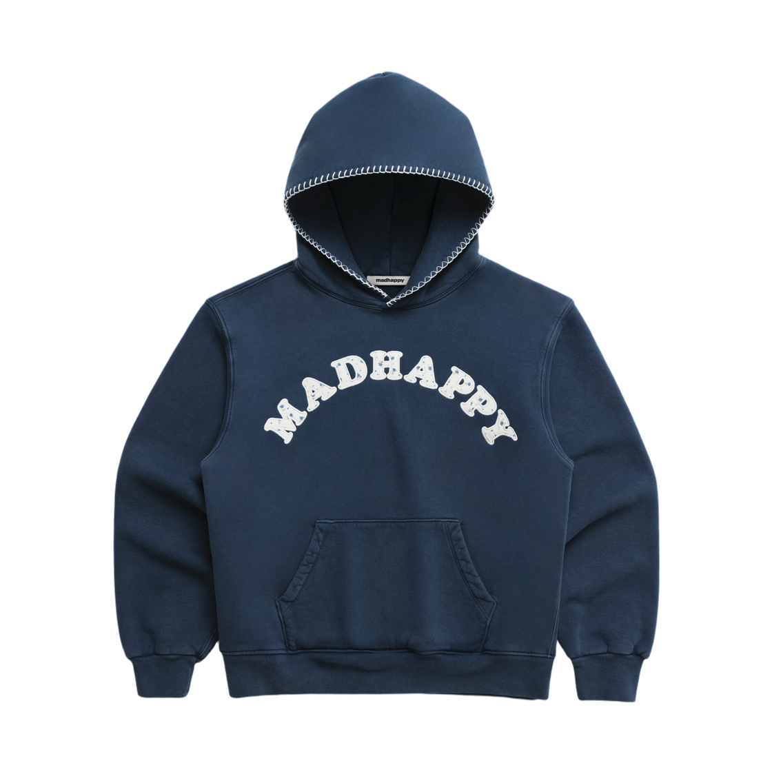 UK6300197 Madhappy Blue Ditsy Cooper Fleece Hoodie Loch