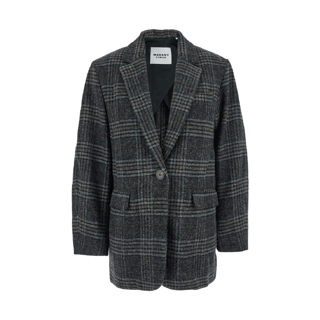 VE0522FB-C3D02E-02GY (W) Isabel Marant Gesina Check Tailored Jacket Grey - 25FW