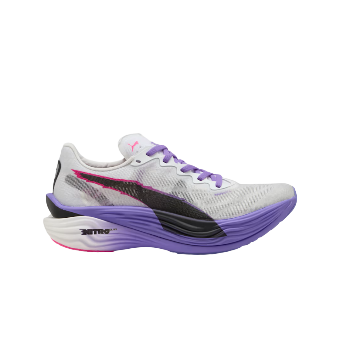 (W) 푸마 디비에이트 나이트로 엘리트 3 디지도쿄 화이트 다크 아메시스트((W) Puma Deviate Nitro Elite 3 Digitokyo White Dark Amethyst) - 1