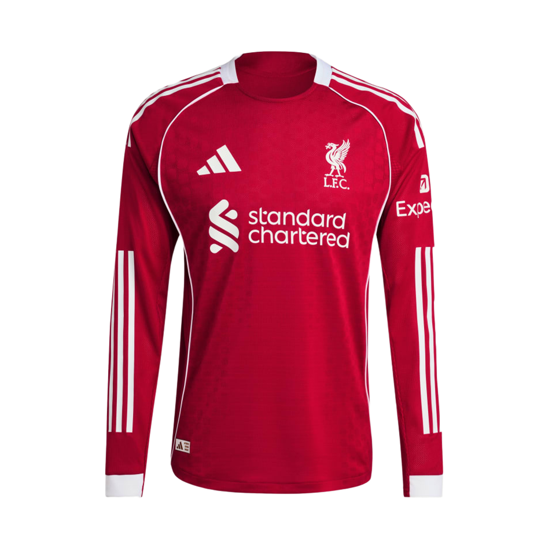아디다스 리버풀 FC 2025/26 홈 어센틱 롱슬리브 저지 스트로베리 레드 - KR 사이즈 (논 마킹 버전)(Adidas Liverpool FC 2025/26 Home Authentic Long Sleeve Jersey Strawberry Red - KR Sizing (Non Marking Ver.)) - 1