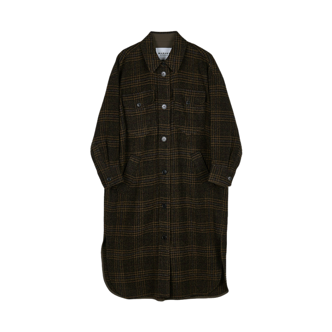 MA0437FA-C3D02E-67KI (W) Isabel Marant Gislene Virgin Wool Coat Khaki - 25FW