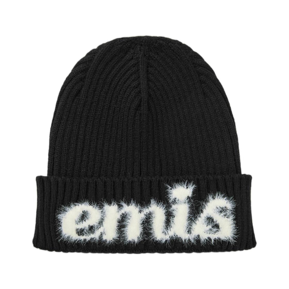 이미스 헤어리 로고 비니 블랙(Emis Hairy Logo Beanie Black) - 1