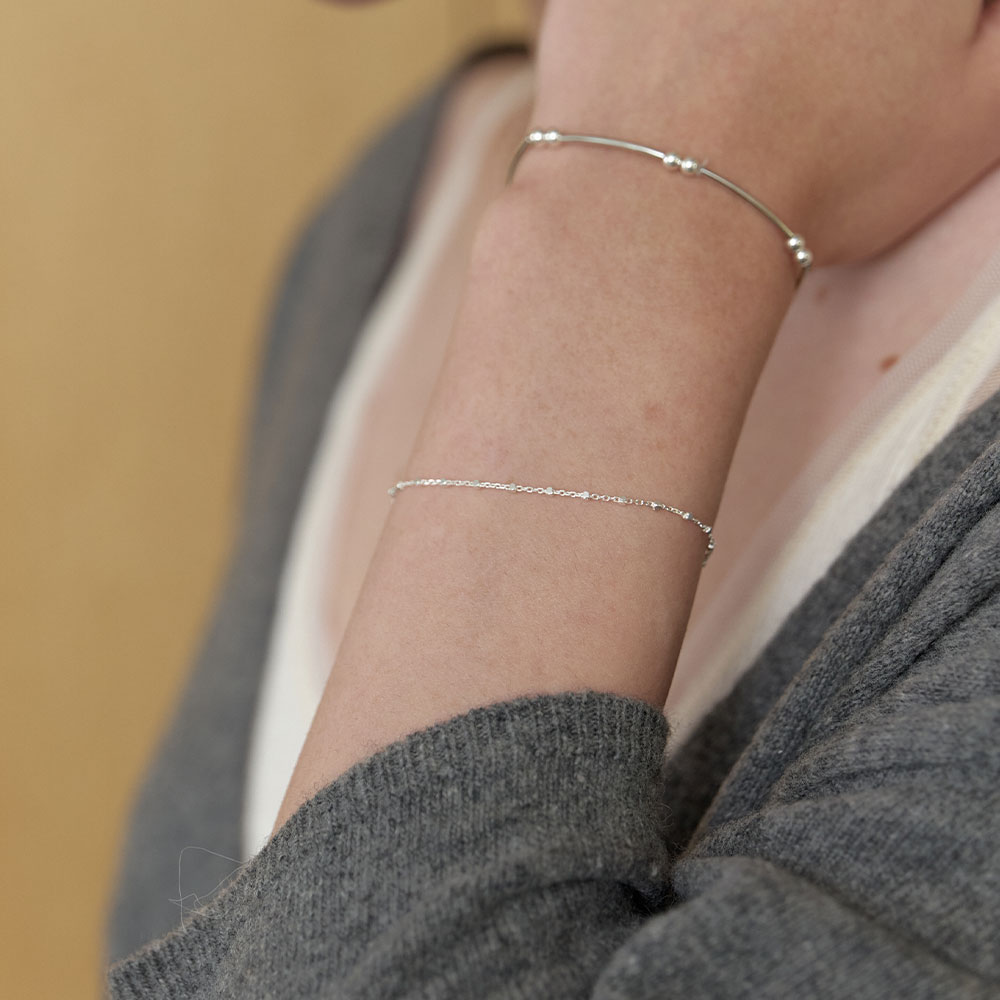 러브미몬스터 [실버] 정사각 도트 팔찌 실버(lovememonster [Silver] Square Dot Bracelet Silver) - 3