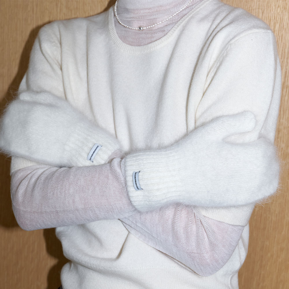 러브미몬스터 스노위 앙고라 벙어리장갑 화이트(lovememonster Snowy Angora Mitten White) - 2