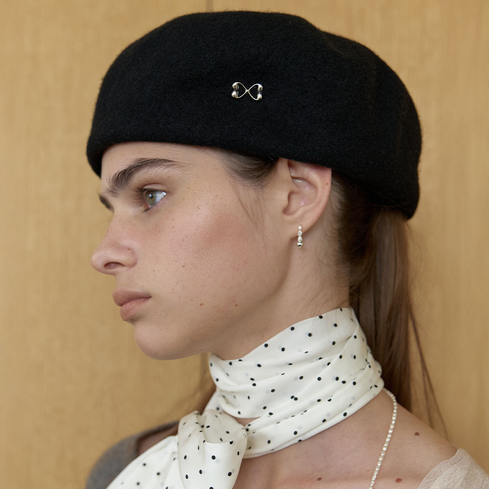 러브미몬스터 몬트 클래식 울 베레모 블랙(lovememonster Mont Classic Wool Beret Black) - 5