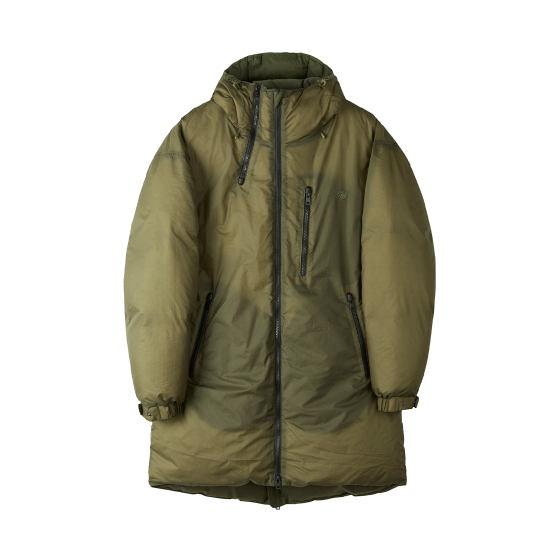 KB4DJ1102MKH KALA PATTHAR MultiZipup Duck Down Long Padded Jacket Khaki