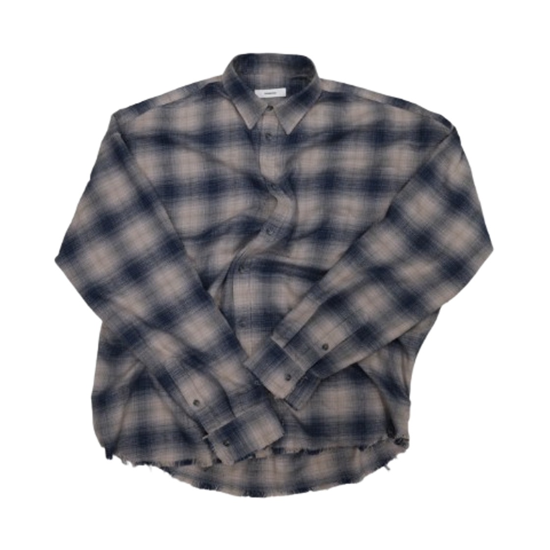 논노드 플렉서블 스트링 체크 셔츠 블루 그런지(Nonnod Flexible String Check Shirt Blue Grunge)