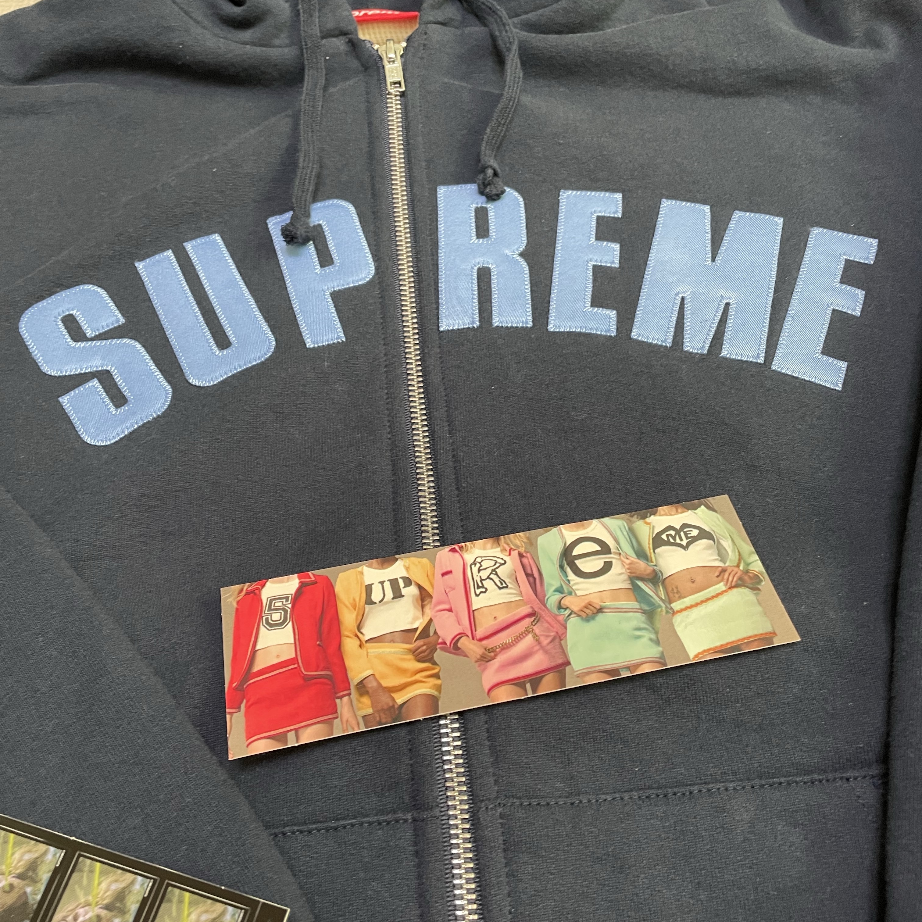 Supreme Arc Thermal Lined Zip Up Hooded Sweatshirt Navy - 25FW 착용 스타일 - 2