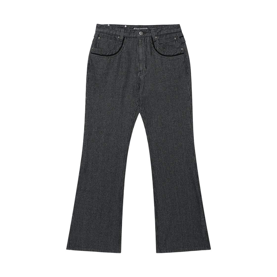웨슬리휴스턴 웨스턴 테이프 디테일 부츠컷 데님 팬츠 블랙 스트라이프(WESLEY HYUSTON Western Tape Detail Boots Cut Denim Pants Black Stripe)