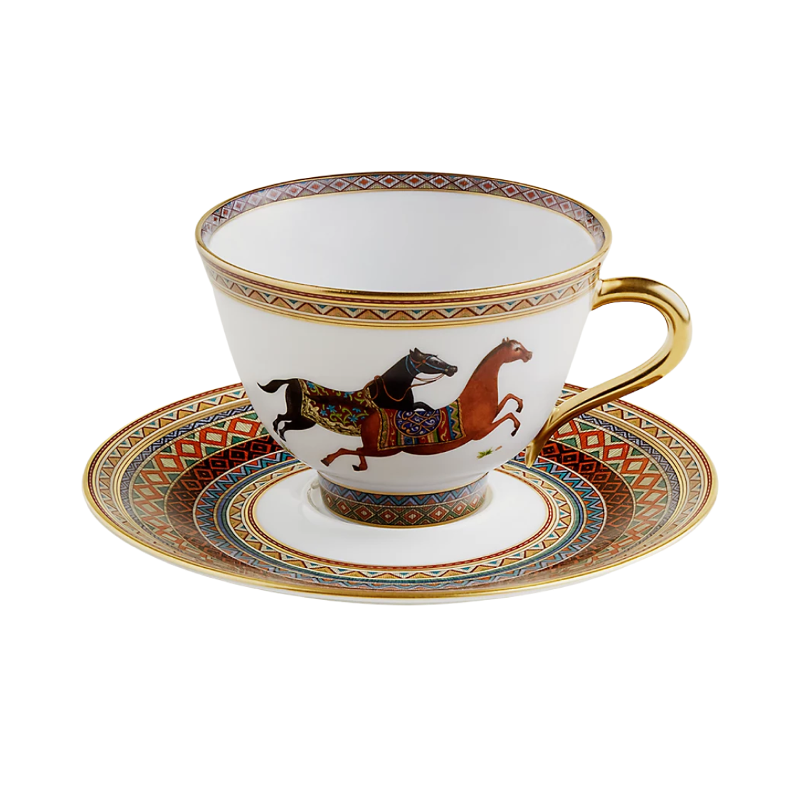 P009816P Hermes Cheval d’Orient Tea Cup And Saucer (Set of 1)