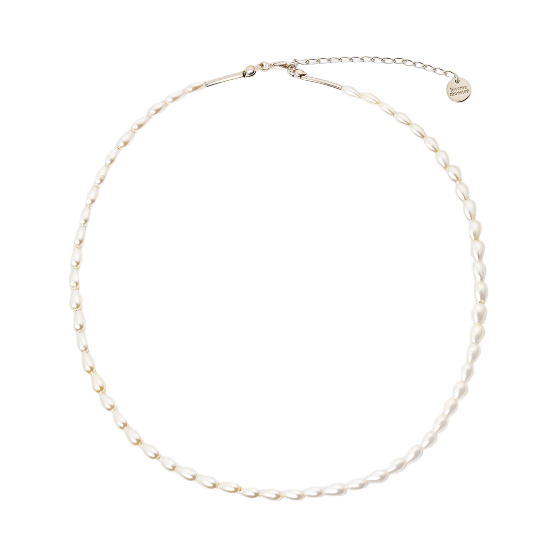 L253MNK010 lovememonster Pearl Drops Necklace Ivory