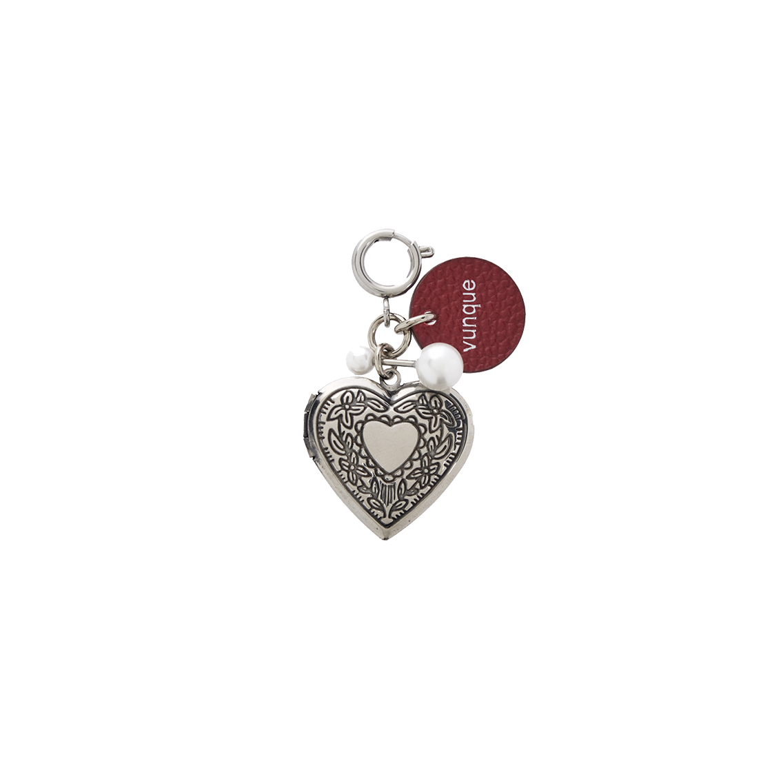 P0000FIS_K vunque Heart Memory Leather Charm Piccolo Topo Red