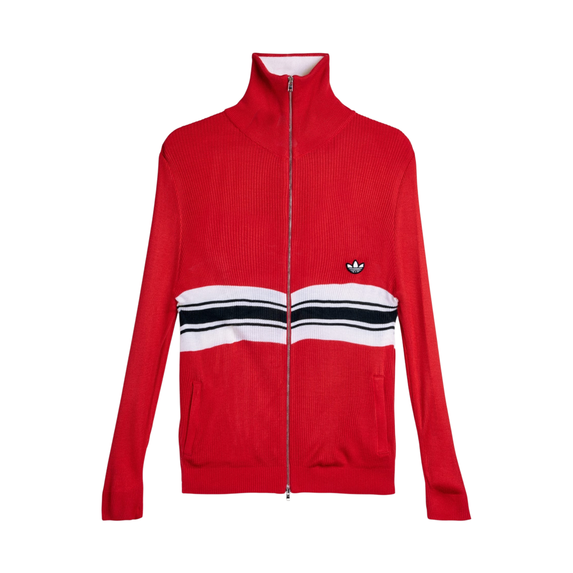 (W) 아디다스 x 웨일스 보너 니트 트랙탑 베러 스칼렛 - US 사이즈((W) Adidas x Wales Bonner Knit Track Top Better Scarlet - US Sizing)