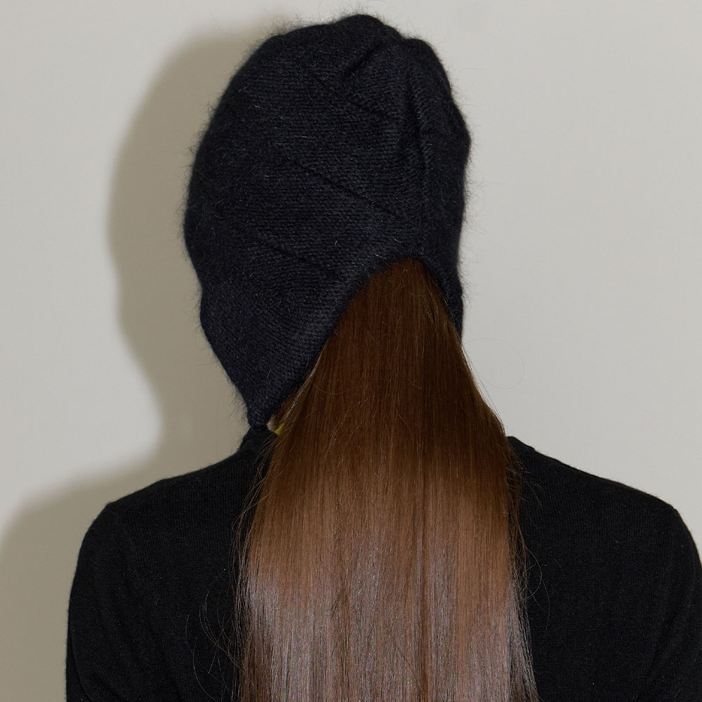 러브미몬스터 앙고라 귀달이 비니 블랙(lovememonster Angora Earflap Beanie Black) - 5