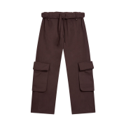 Open Yy Rolled Waist Cargo Pants Burgundy