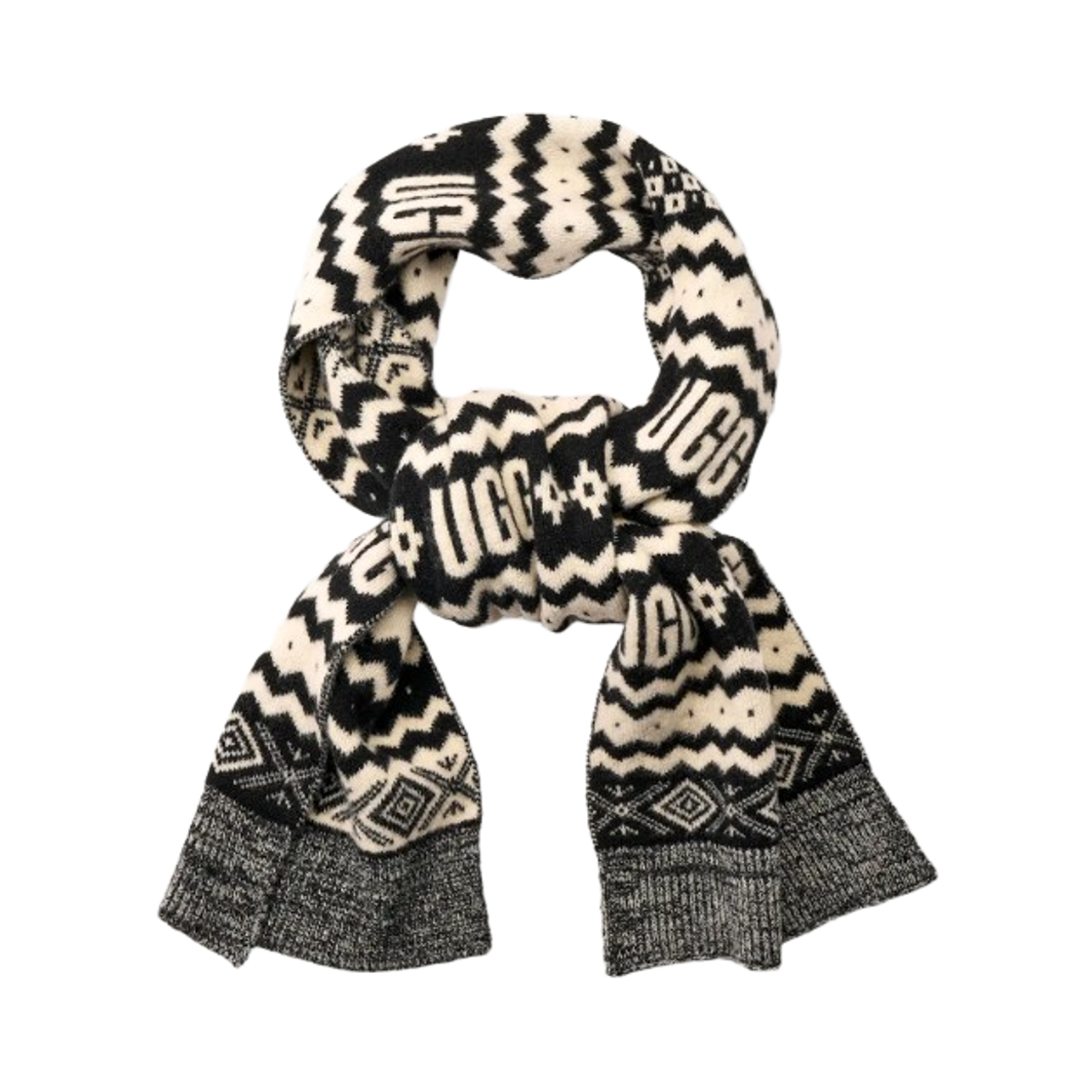 102736-BLKM (W) UGG Chunky UGGIsle Scarf Black Multi