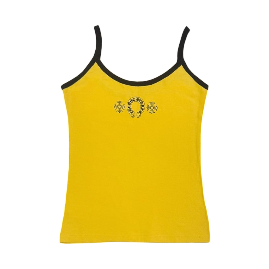 (W) 크롬하츠 홀스슈 로고 탱크 옐로우 블랙((W) Chrome Hearts Horseshoe Logo Tank Yellow Black) - 1