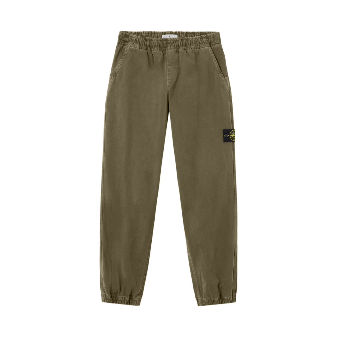 K2S1531000-09S0184-V0154 Stone Island 3100009 Organic Panama Cotton Old Effect Loose Fit Jogger Trousers with Elasticated Cuffs Military Green - 25FW